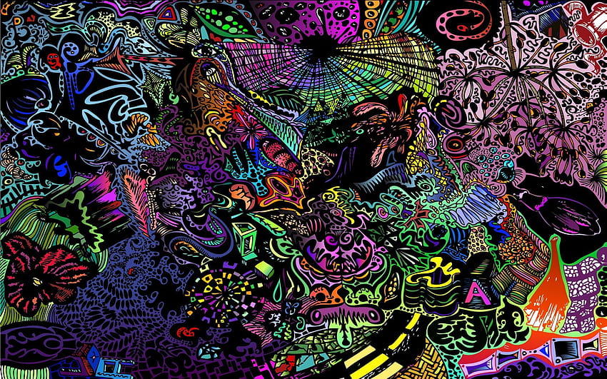 : colorful, illustration, abstract, artwork, purple, graphic design, pattern, ART, graphics, 1680x1050 px, computer , modern art, fractal art, psychedelic art, acrylic paint, organism, visual arts 1680x1050, art and design HD wallpaper
