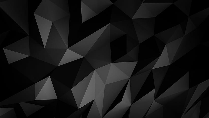 สีดำ โพลีต่ำ ความมืด ศิลปะขั้นต่ำ รูปหลายเหลี่ยมสีเข้ม วอลล์เปเปอร์ HD