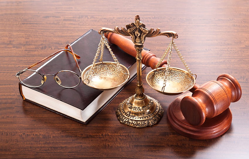 Buch, Balance, Recht, Hammer, Anwaltskanzlei HD-Hintergrundbild