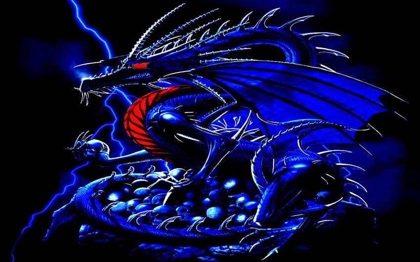 havalı mavi ateş ejderi ek olarak mobil ve tabletiniz için harika 3d sanat arka planları [1280x800], mavi alev ejderhası HD duvar kağıdı