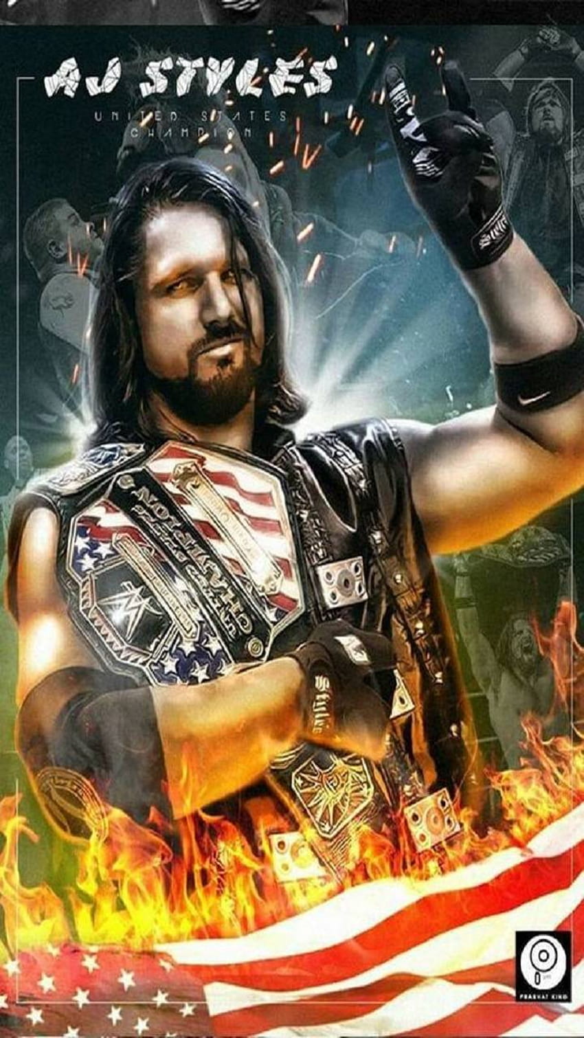 Aj Styles Us champ by 0And0, oc wwe HD phone wallpaper | Pxfuel