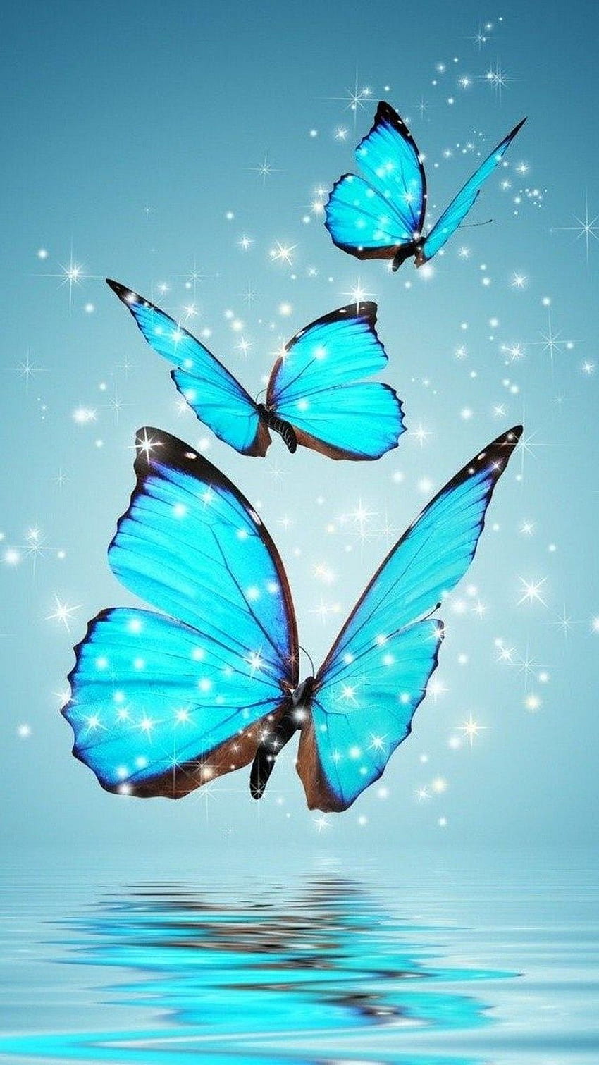 Papillon bleu pour mobile Android, mobile android bleu Fond d'écran de téléphone HD
