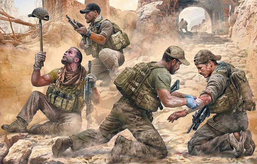 войници, САЩ, специални части, Валерий Петелин, Отряд за специални операции, Опасност близо , раздел оружие HD тапет