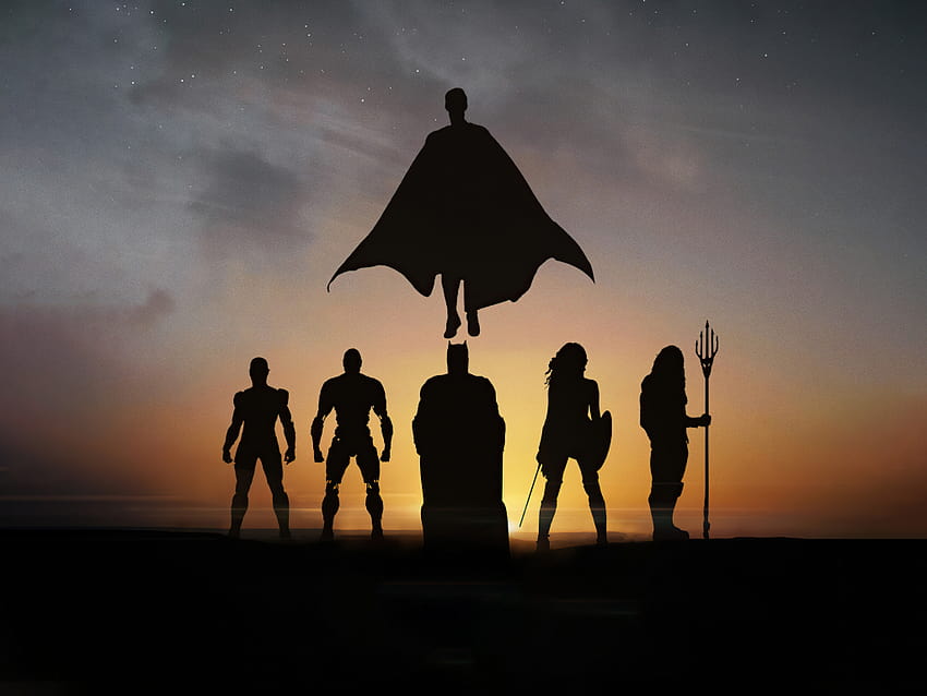 Dc heroes, justice league, silhouette, movie poster, 2021 , , background, 9a5165, ninja silhouette HD wallpaper