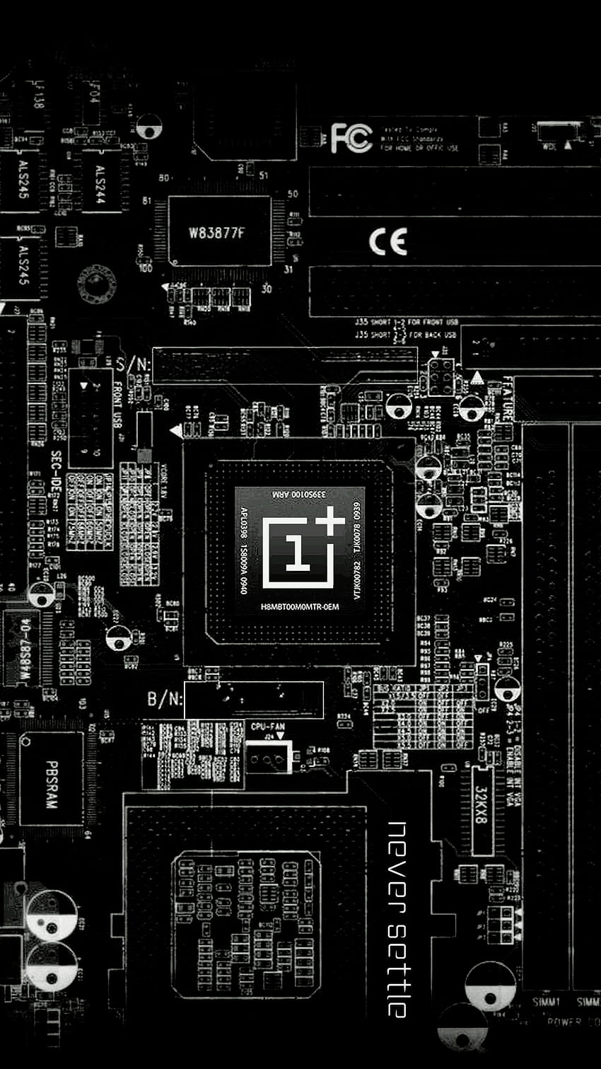 Oneplus Chip, Oneplus schwarz amoliert HD-Handy-Hintergrundbild