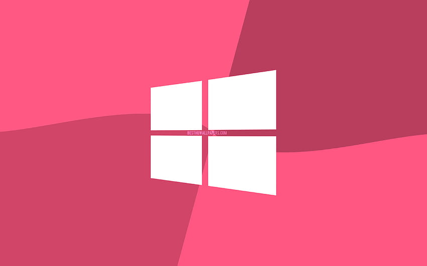 Windows 10 Pink Logo, Microsoft Logo, Minimal HD wallpaper