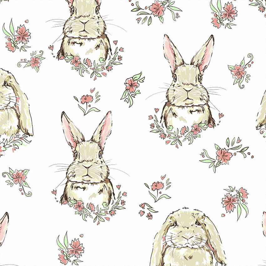 Bunny Pattern, drawings of bunnies HD phone wallpaper