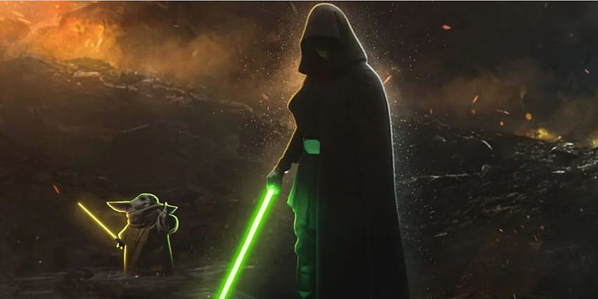 What Mandalorian Season 3 Could Look like if Baby Yoda Stayed With Luke, mandalorian luke HD wallpaper