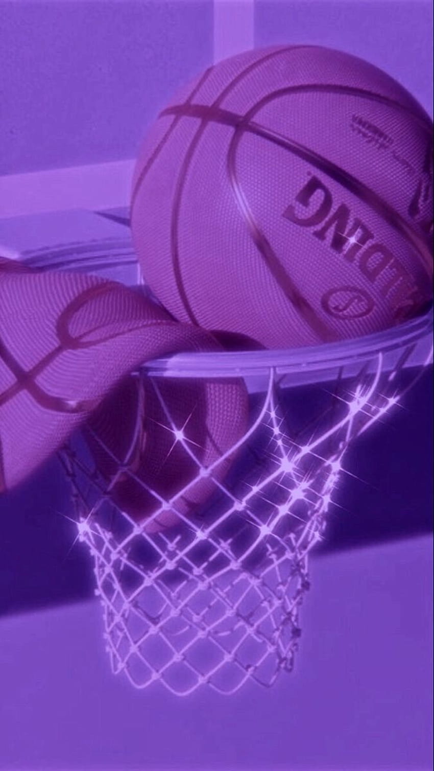 Fioletowy odcień koszykówki, fioletowa estetyczna koszykówka Tapeta na telefon HD