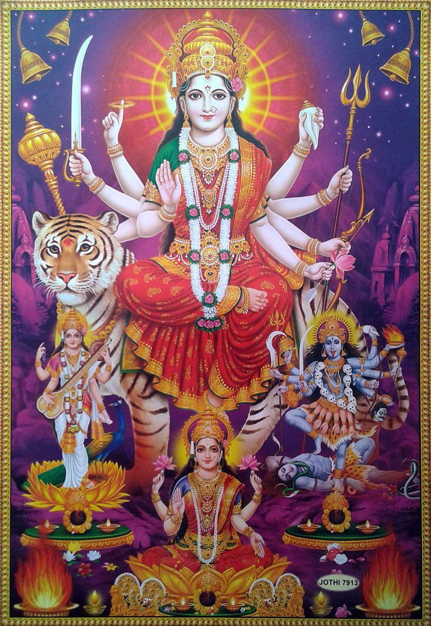 Durga Maa, Kali Saraswati Lakshmi, maa kali vintage Sfondo del telefono HD