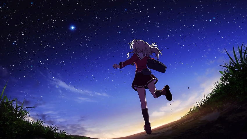 28 Night Anime Girl, Anime läuft HD-Hintergrundbild