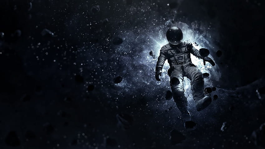 Uzayda yüzen astronot, astronot uzay ekran koruyucu anime HD duvar kağıdı