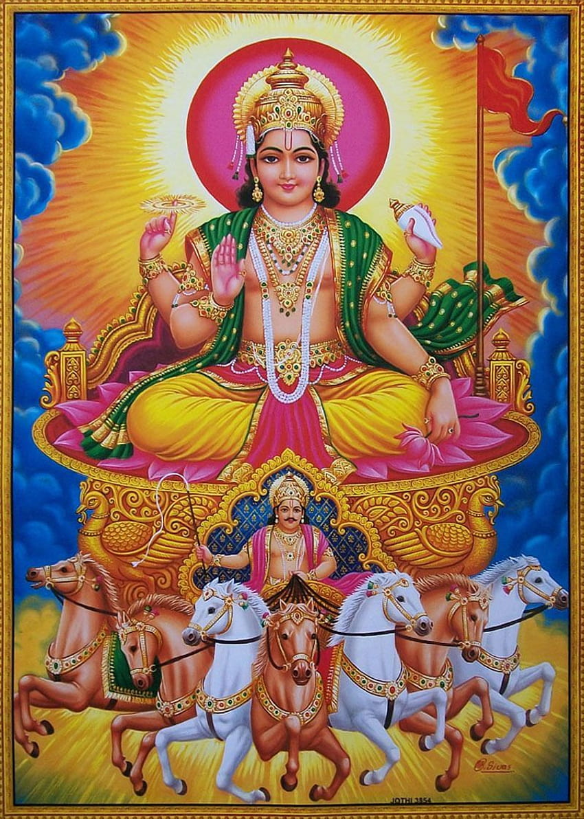 พระเจ้า Surya Narayan ~ ฮินดู SUN GOD, navagraha วอลล์เปเปอร์โทรศัพท์ HD