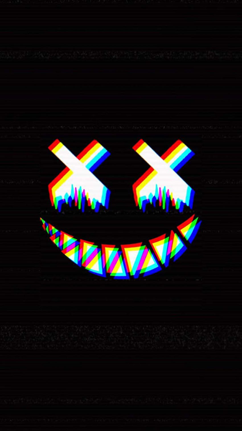 Dead Smile Glitch IPhone, neon smile HD phone wallpaper