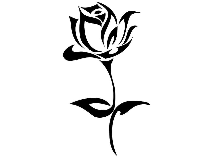 Czarno-biały tatuaż kwiatowy, czarno-biały tatuaż kwiatowy PNG, obiekty clipart w bibliotece clipart, tatuaż róży Tapeta HD