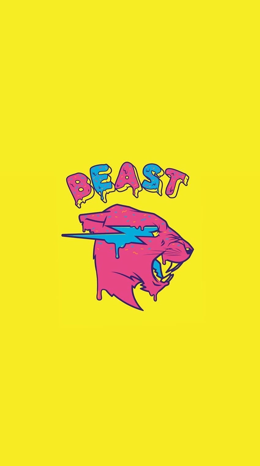 Download Neon Mr Beast Logo Wallpaper