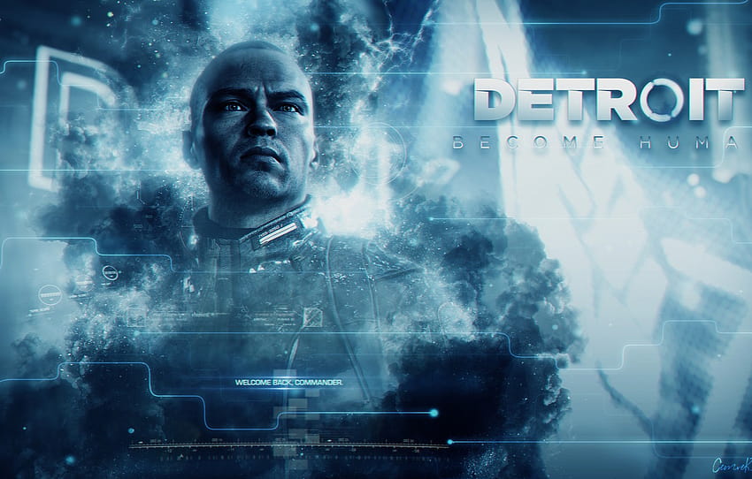 blue, the game, game, Android, android, blue, the leader, Detroit, Detroit, Detroit Become Human, Marcus, Markus, deviant, deviant , section игры HD wallpaper