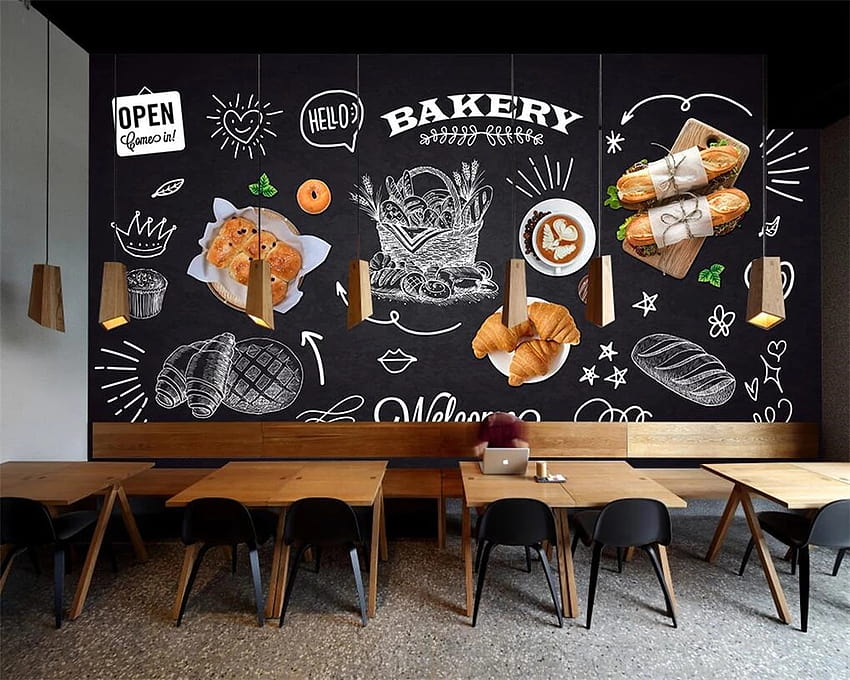 Dostosowany duży materiał jedwabny tablica 3d ręcznie malowana piekarnia cukiernia tła dekoracja ścienna 3d Tapeta HD