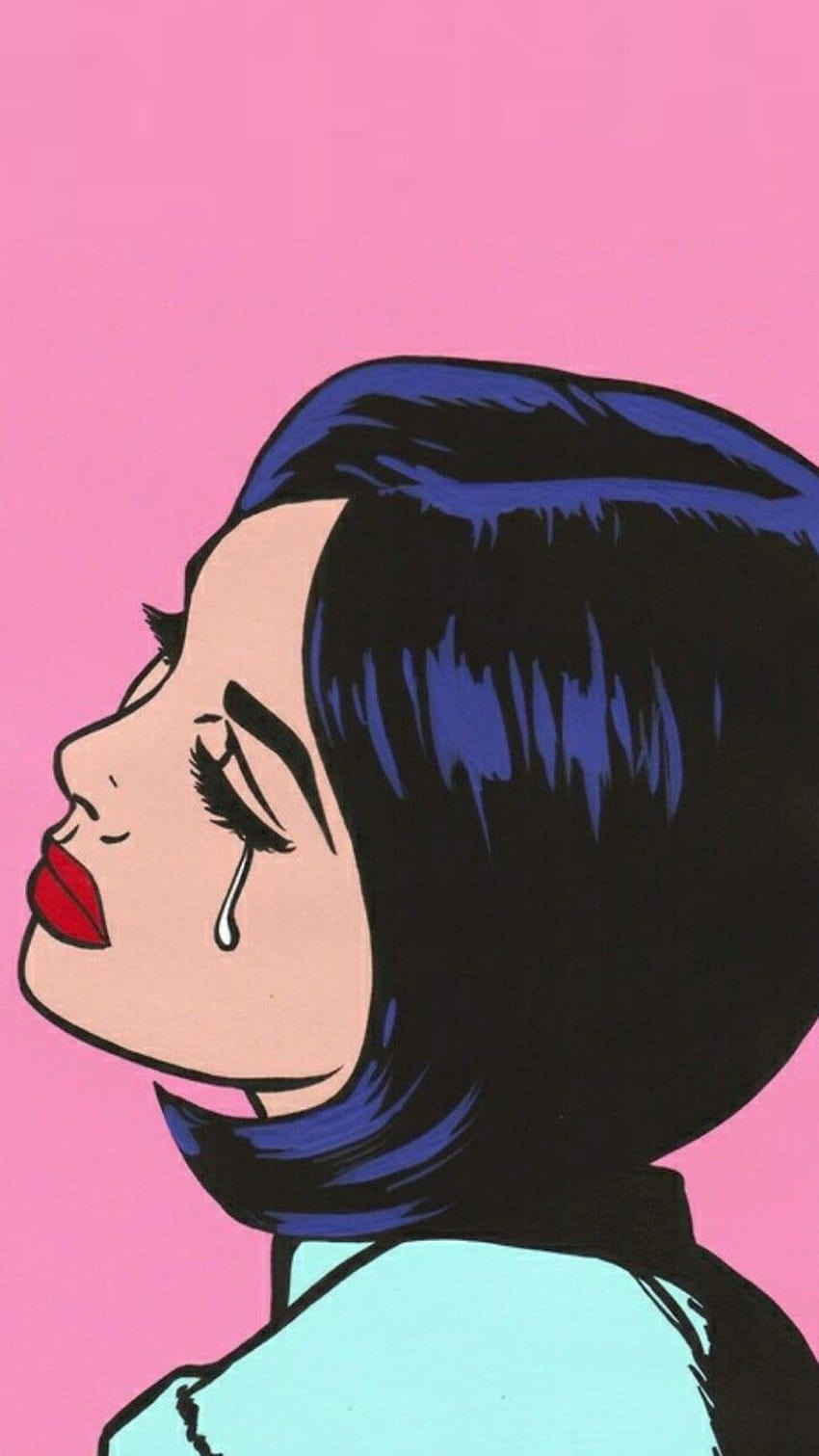 CRYING GIRL ILLUSTRATION …, sad girl cartoon HD phone wallpaper