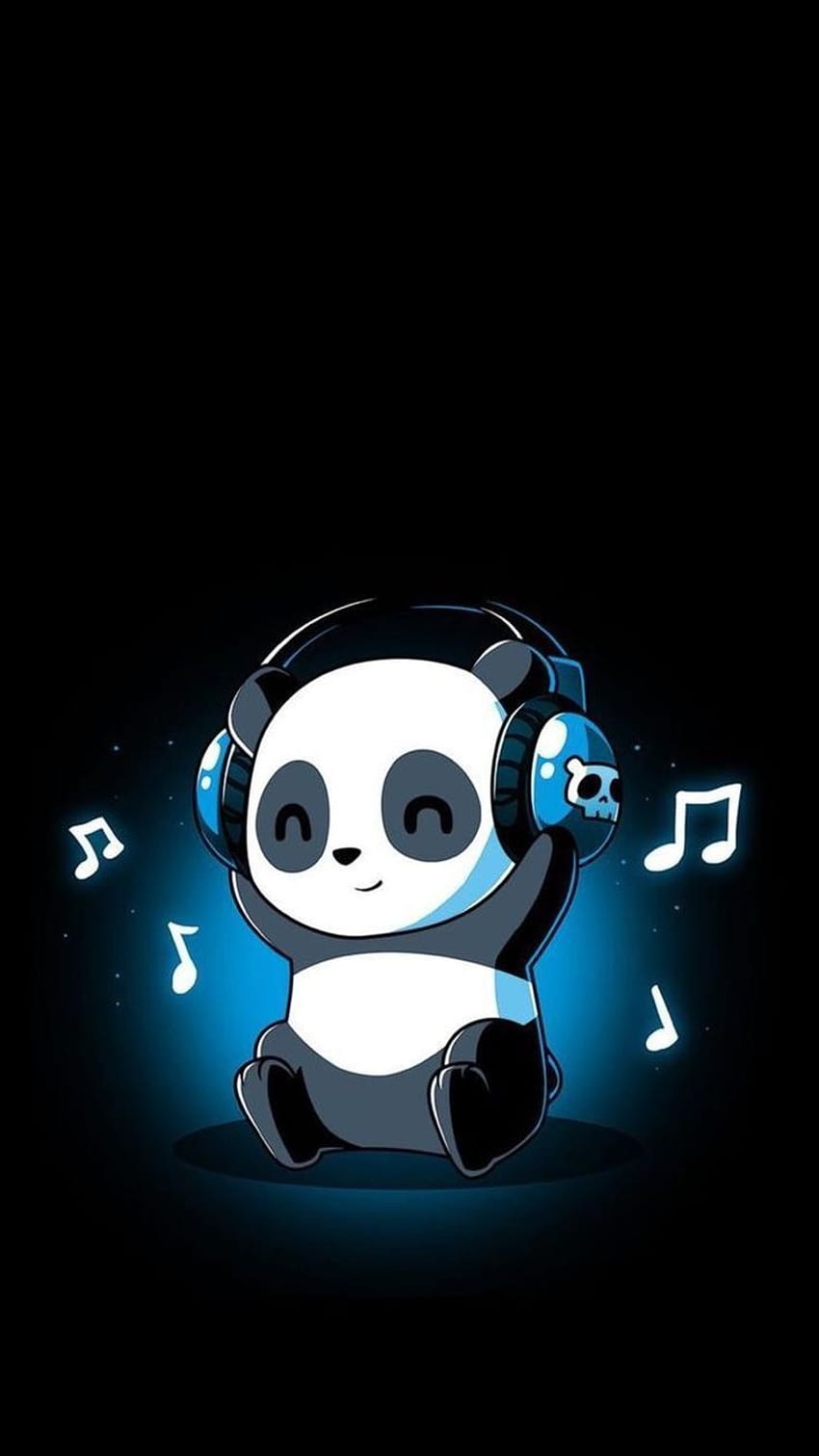 All about a panda, listening music HD phone wallpaper
