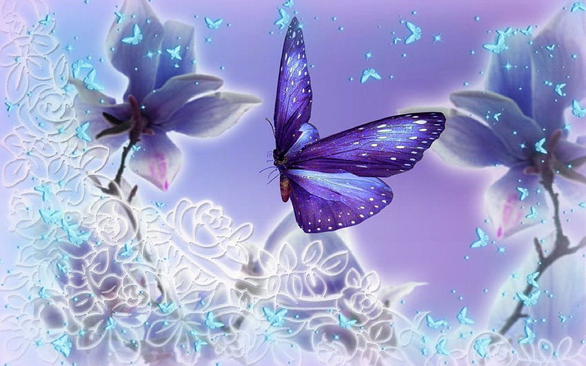 Protetores de tela de borboleta e, garota de anime de borboleta escura papel de parede HD