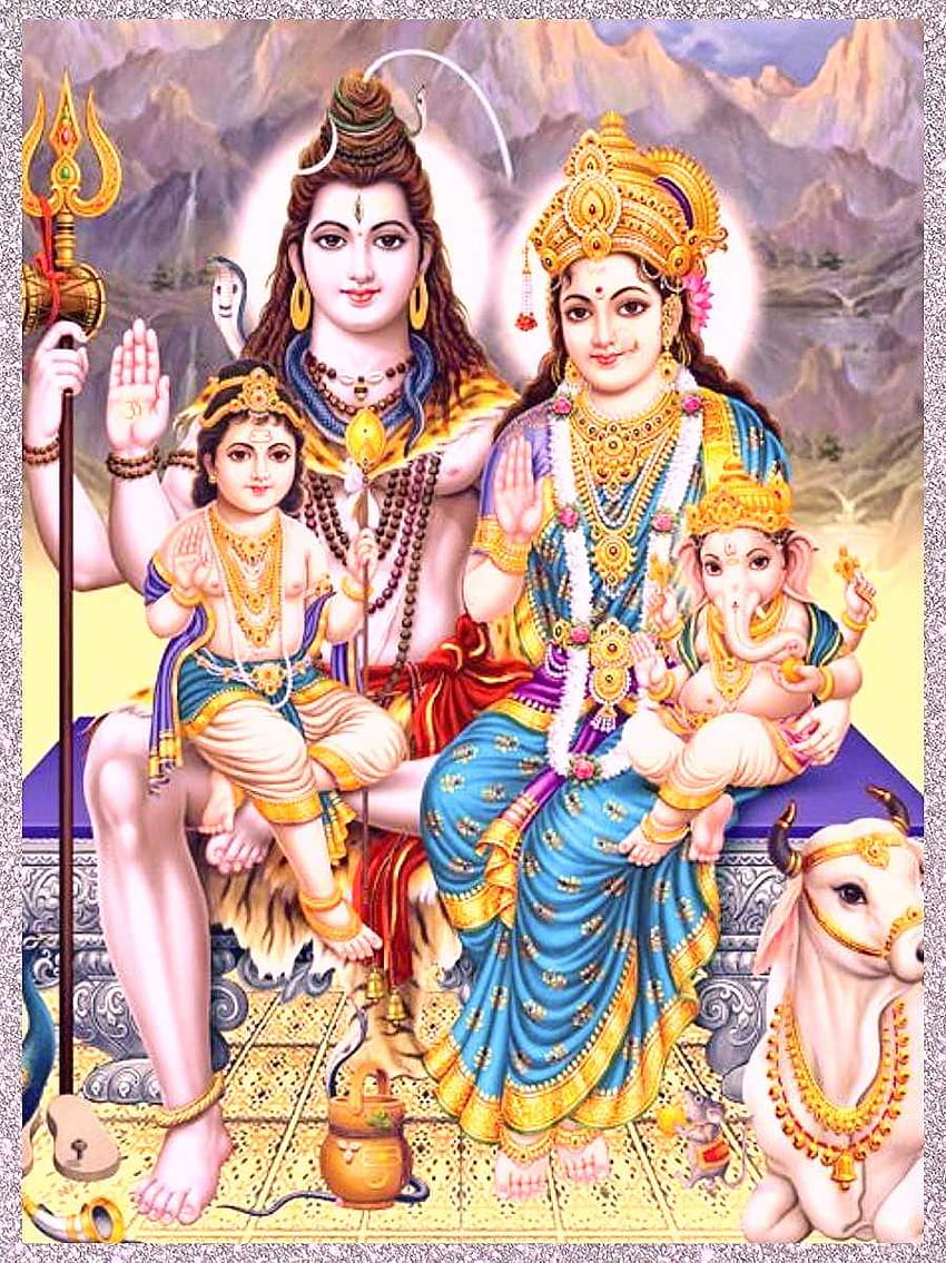 19 God Shiva & Shiva Linga, 영주 시바 가족 HD 전화 배경 화면