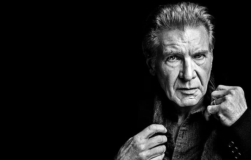 actor, black background, model, Harrison Ford HD wallpaper