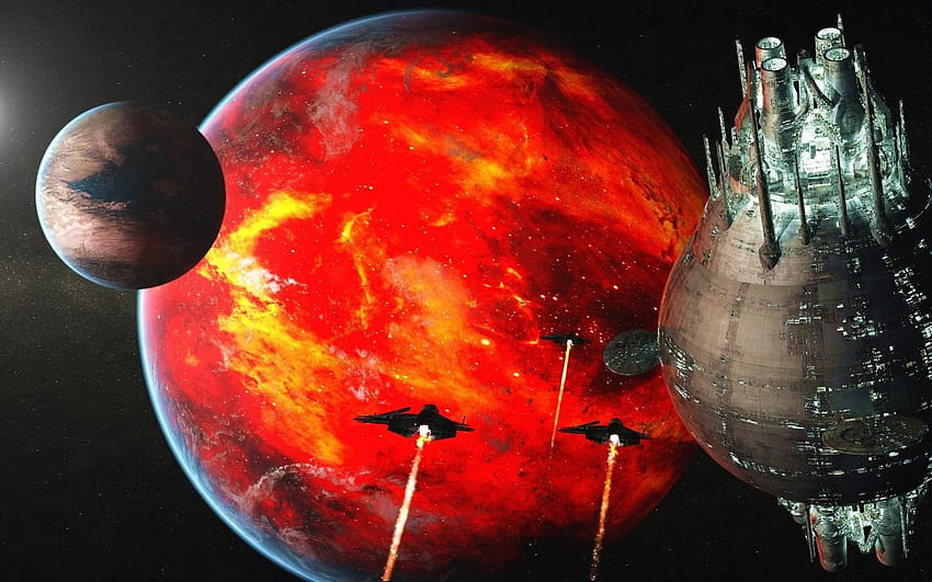 Звездата на смъртта атакува планетарната система и атака на звездата на смъртта HD тапет