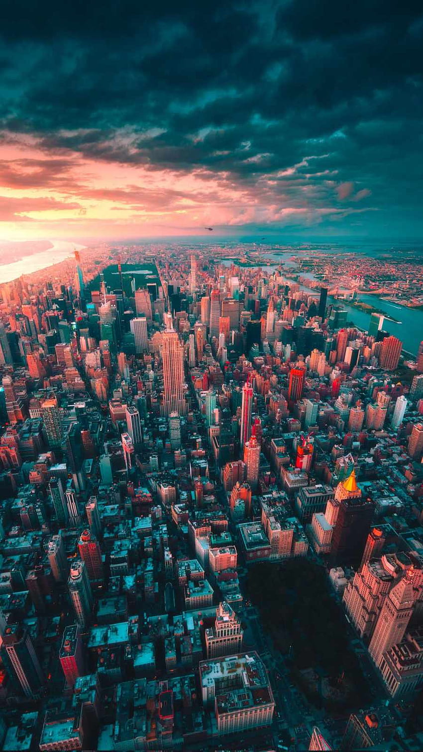 New York City Sunset iPhone, nyc 2022 HD 전화 배경 화면