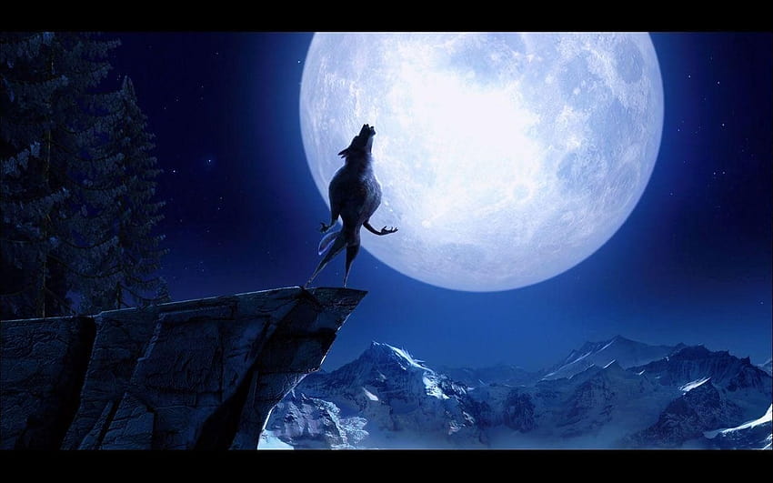 200 Elegant Wolf Moon Combination, anime wolf howling HD wallpaper