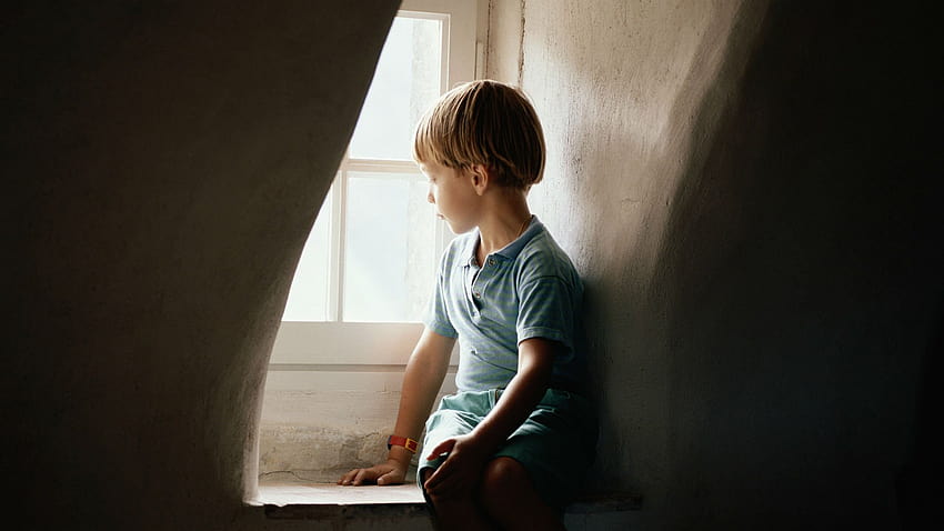 : 1920x1080 px, alone, boy, child, children, emotion, loneliness, lonely, mood, people, sad, sadness, solitude, window 1920x1080, alone baby HD wallpaper