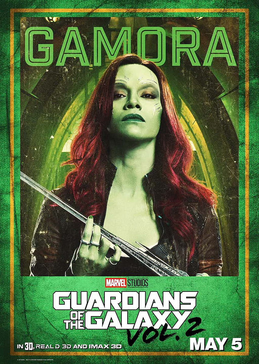 Guardiani della Galassia vol. 2 ~ Poster dei personaggi, Gamora guardiani della galassia Sfondo del telefono HD