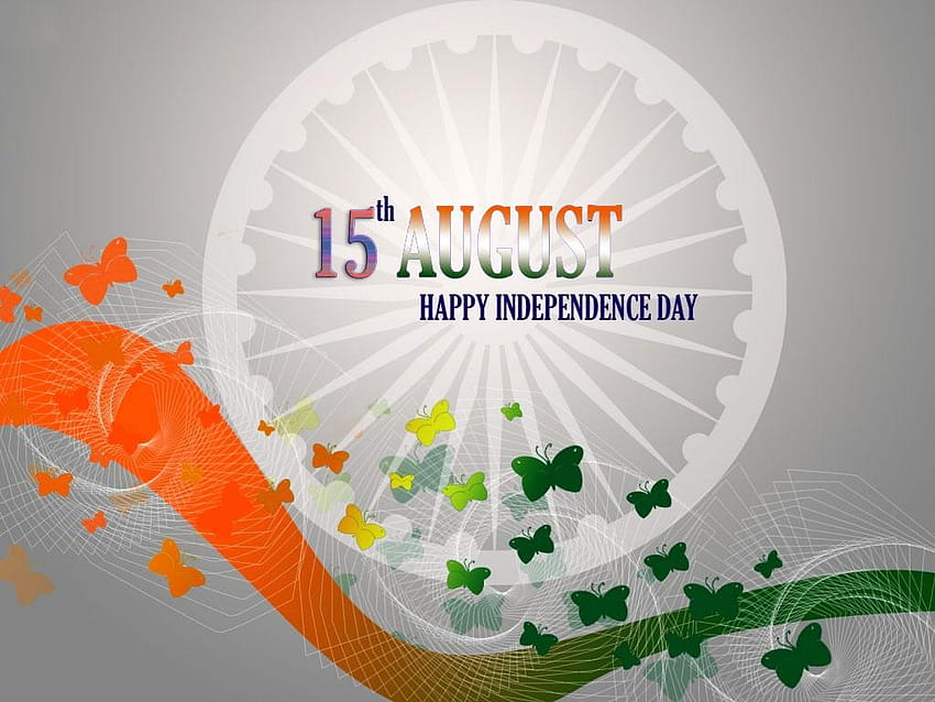 Sudarshan Chakra And Butterflies On 15 August Happy Independence Day, happy independence day india HD wallpaper