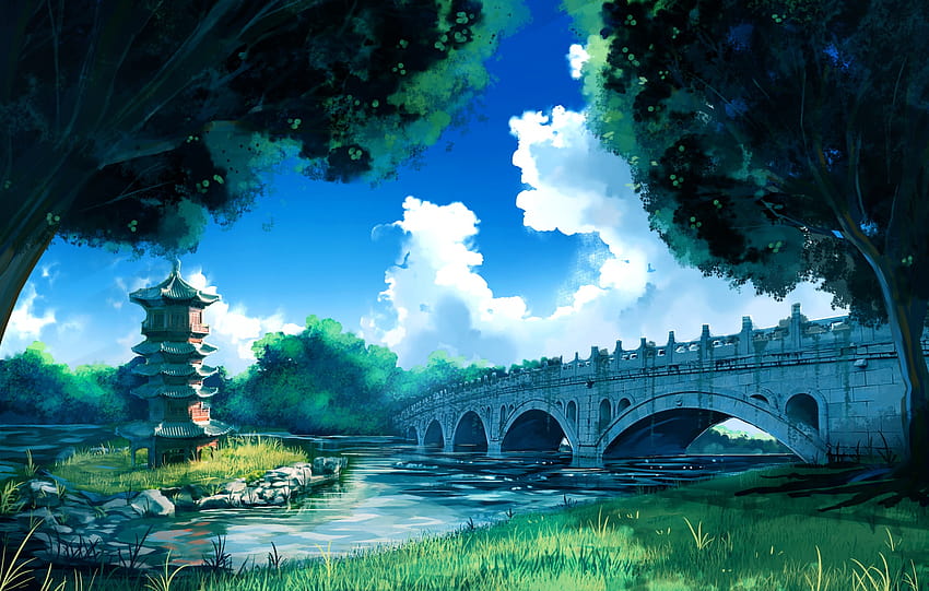 Riverbank Bridge, river bank HD wallpaper | Pxfuel