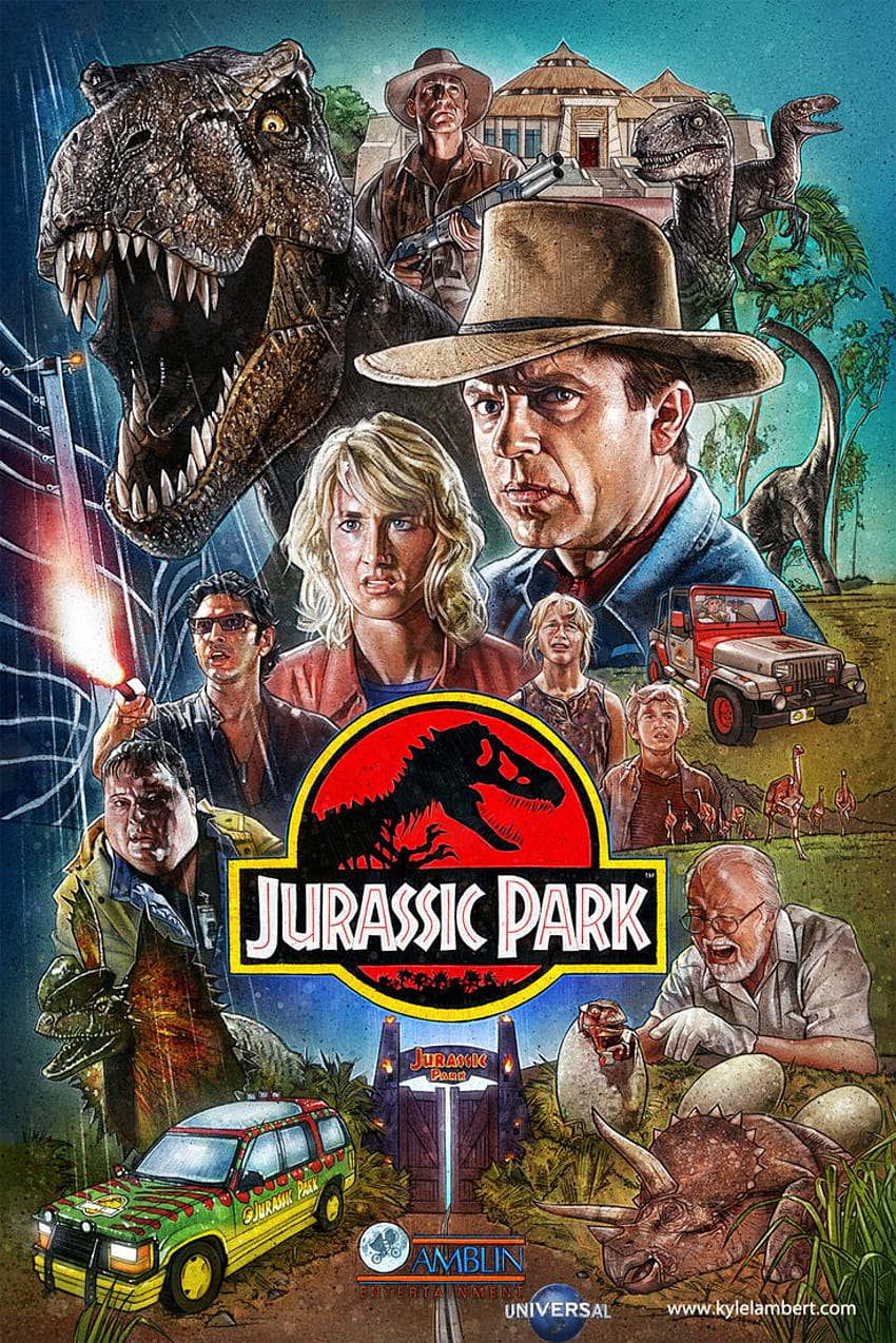 Jurassic Park character poster by JAMNetwork HD phone wallpaper