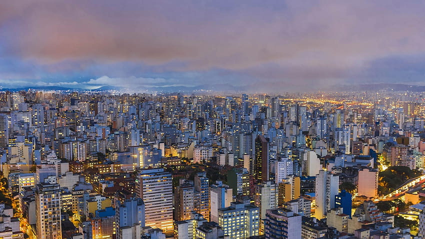 Sao Paulo, Brazylia, miasto, widok z góry, światła, noc 1920x1080 Pełny , miasto Sao Paulo Tapeta HD