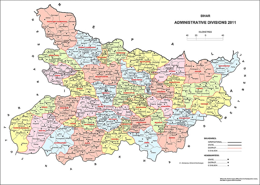 Карта с висока разделителна способност на БИХАР [], карта на Бихар HD тапет