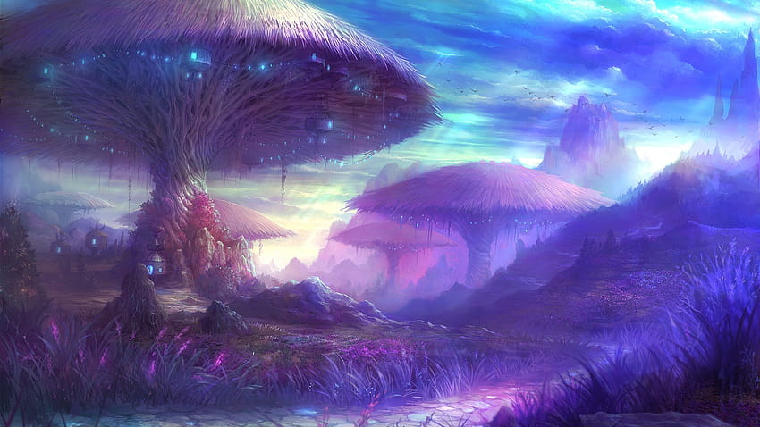 Fantasy Art Magic Mushrooms Aion Aion en ligne [1920x1080] pour votre, mobile et tablette, champignon anime esthétique Fond d'écran HD