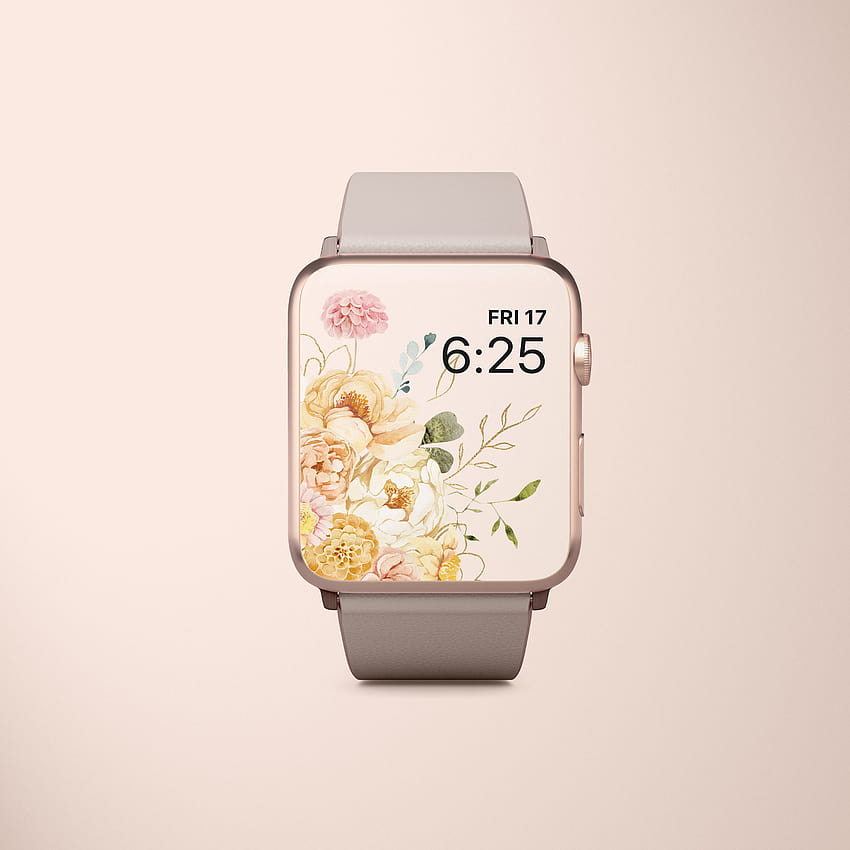 Face do Apple Watch com flores Estética do Apple Watch Papel de parede de celular HD