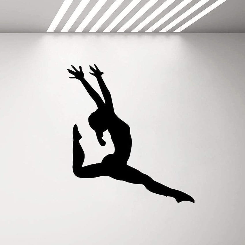 wukongsun Girl gymnastics silhouette wall sticker, bedroom art mural, vinyl applique, interior decoration 42cmX46cm : Amazon.co.uk: Home & Kitchen HD phone wallpaper