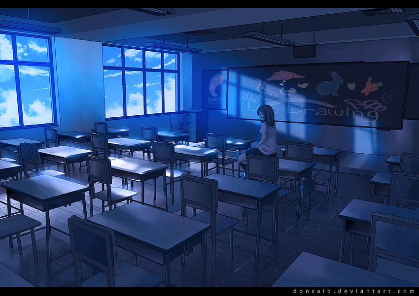 Blue Sky Classroom Ultra, anime classroom HD wallpaper