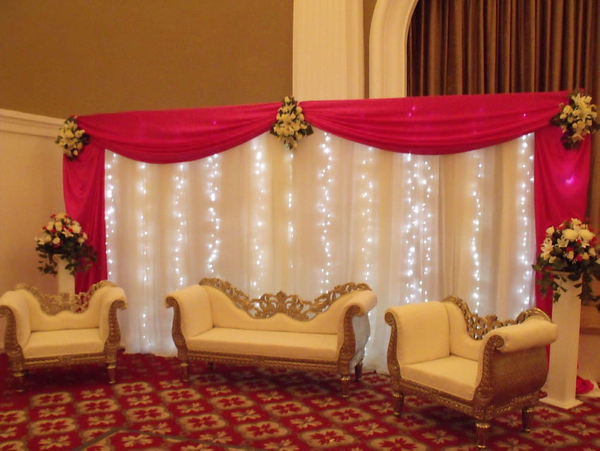 Decorações de casamento, decoração de fundo de palco papel de parede HD