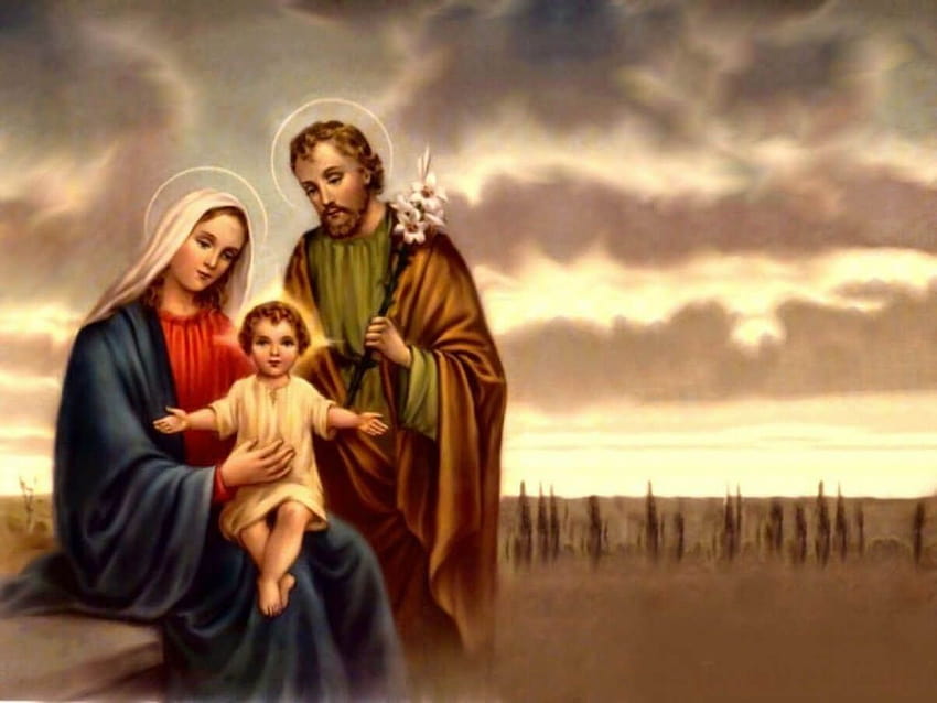 聖なるイエス・キリスト、マリアとヨセフ、イエスの父ヨセフ 高画質の壁紙