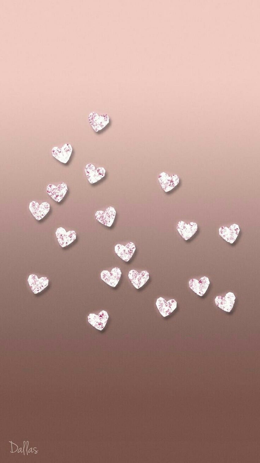 rose gold heart HD phone wallpaper