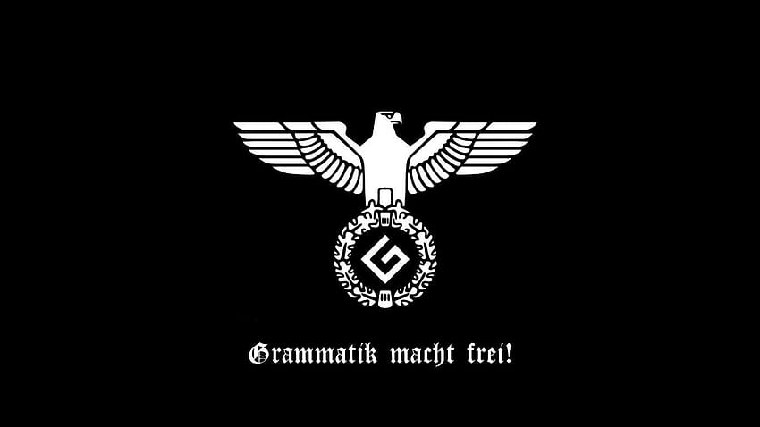 : illustration, simple background, humor, logo, Nazi, nazi logo HD wallpaper