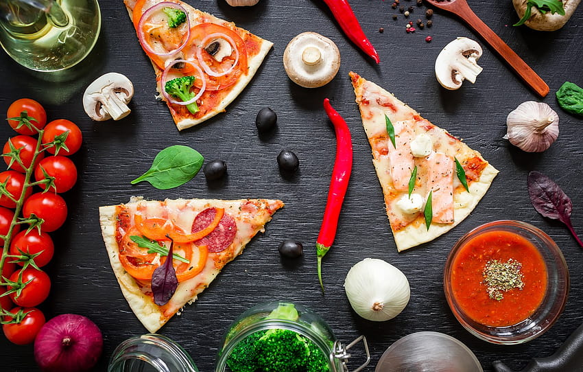 meja, makanan, pizza, Itali, Pizza, meja kayu, Lezat , bagian еда Wallpaper HD