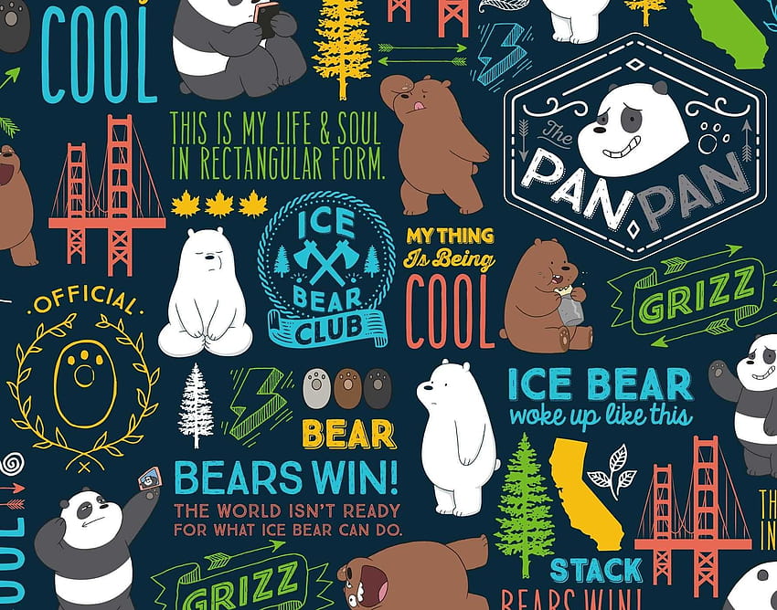 We Bare Bears Hardcover Ruled Journal หมีน้ำแข็ง เราเปลือยหมี วอลล์เปเปอร์ HD