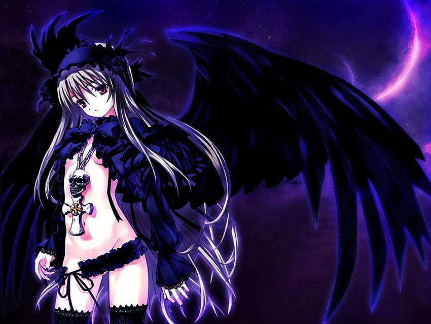 Awesome Dark Angel Anime, anime girl dark angel HD wallpaper