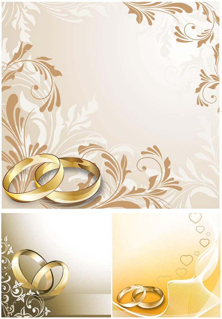 Cartes de mariage avec vecteur de bagues de mariage, logo de carte de mariage Fond d'écran de téléphone HD