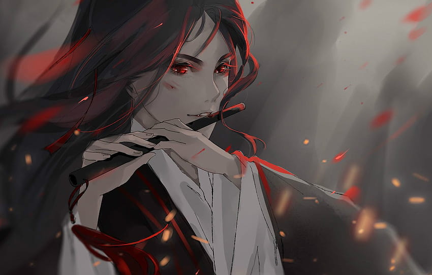 Mo dao zu shi, wei wuxian, flute, red eyes, shoujo, Anime, HD wallpaper